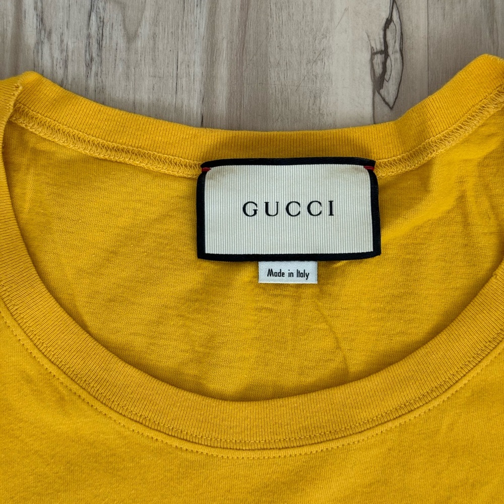 Gucci Coco Capitán Yellow Vintage Logo Tee | 2017 Alessandro Michele | Size S - Picture 4 of 7